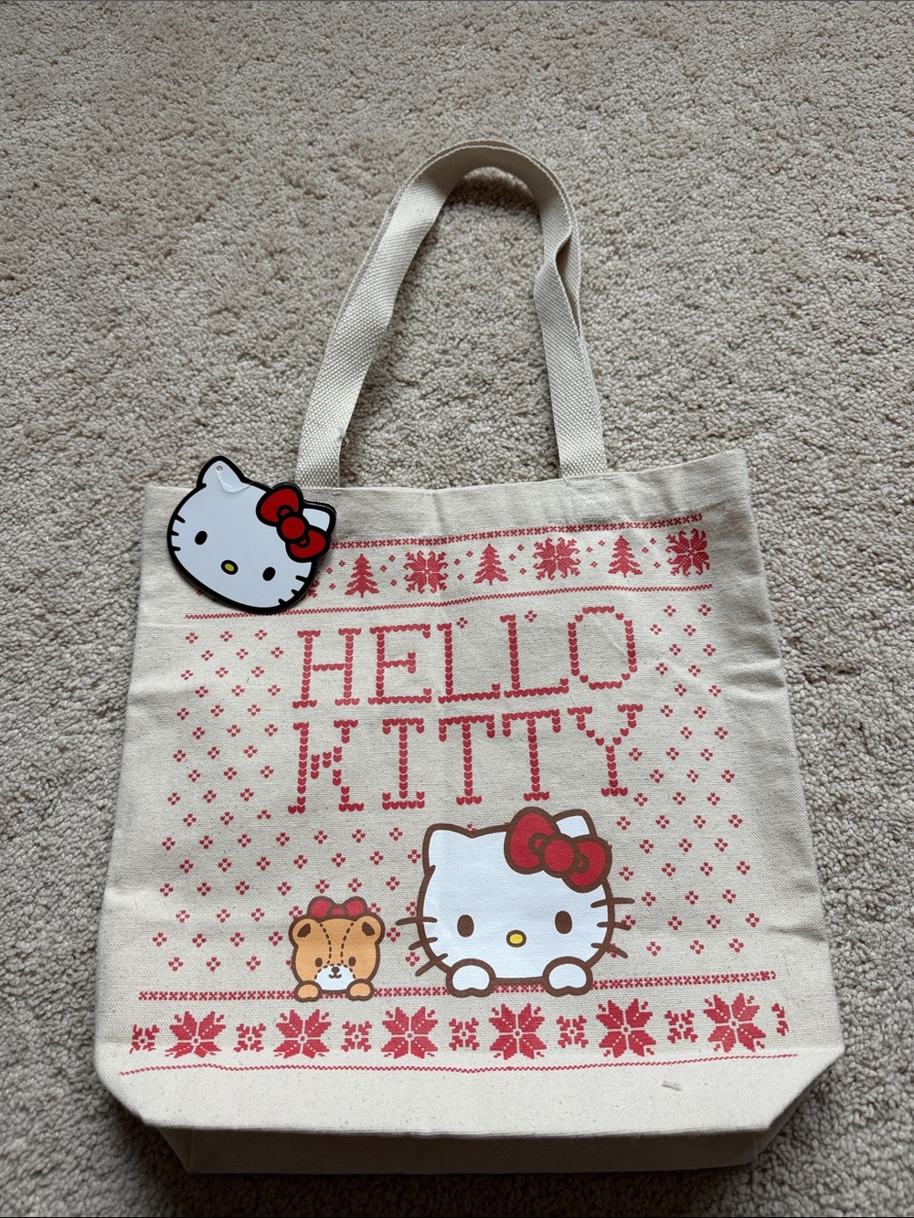 NWT Hello Kitty Canvas Tote Bag